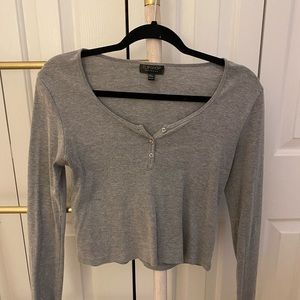 Topshop cropped Henley top